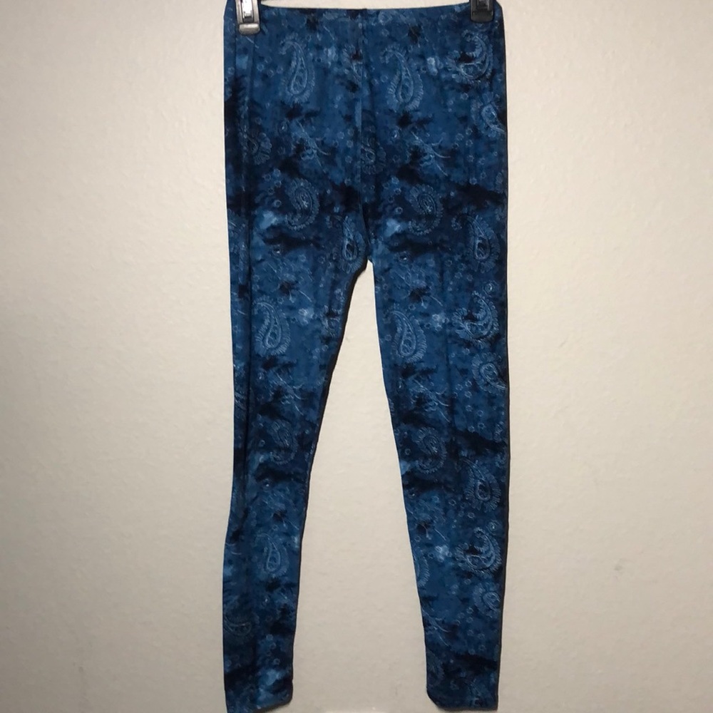 Blue print leggings